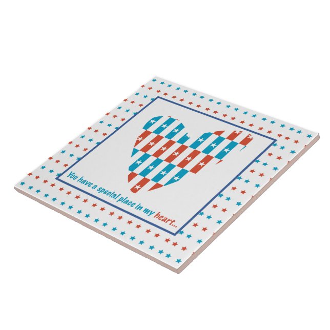 Patriotic Place In Heart, Support Encouragement Tile (Side)