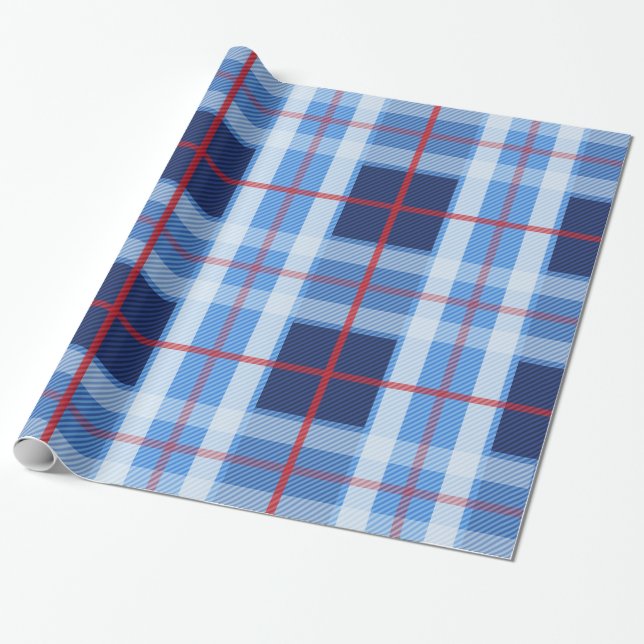 Patriotic plaid wrapping paper (Unrolled)