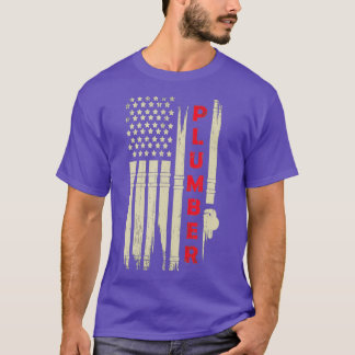 Patriotic Plumber Gift 4th of July Plumber Pipe T-Shirt