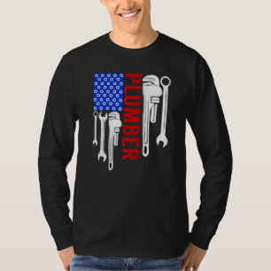 Patriotic Plumber Us American Flag Plumbing Pipefi T-Shirt