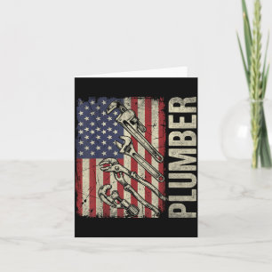 Patriotic Plumber US Flag Plumbing Handyman Pipe Card
