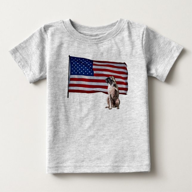 Patriotic Pointer Baby T Shirt (Front)