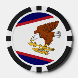 Patriotic poker chips with Flag of American Samoa