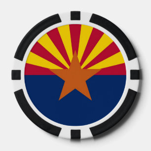 Patriotic poker chips with Flag of Arizona