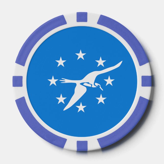 Patriotic poker chips with Flag of Corpus Christi (Front)