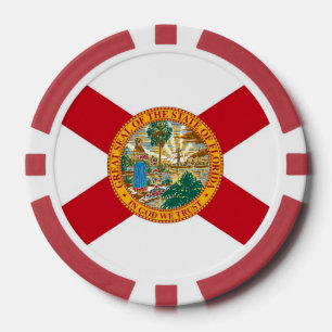 Patriotic poker chips with Flag of Florida