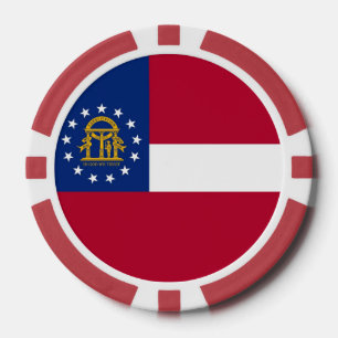 Patriotic poker chips with Flag of Georgia