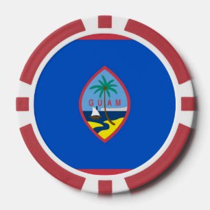 Patriotic poker chips with Flag of Guam