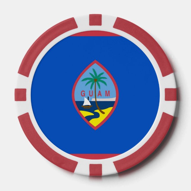 Patriotic poker chips with Flag of Guam (Front)
