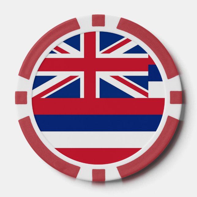 Patriotic poker chips with Flag Of Hawaii (Front)
