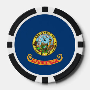 Patriotic poker chips with Flag Of Idaho