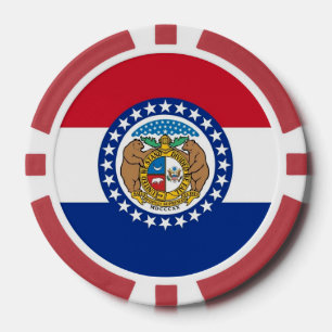 Patriotic poker chips with Flag Of Missouri