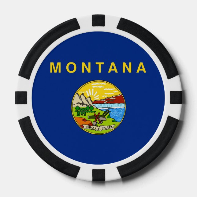 Patriotic poker chips with Flag Of Montana (Front)