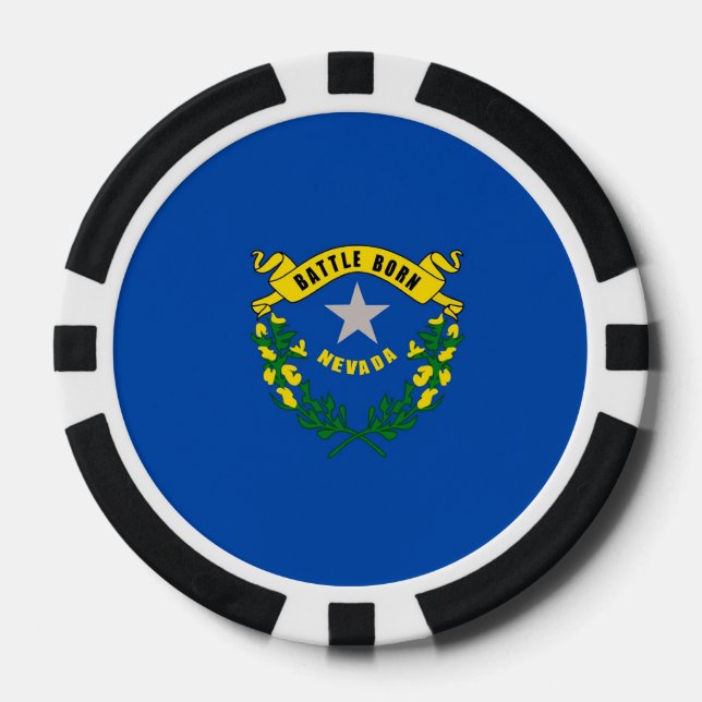 Patriotic poker chips with Flag Of Nevada (Front)