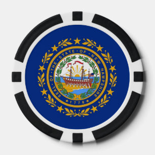 Patriotic poker chips with Flag Of New Hampshire