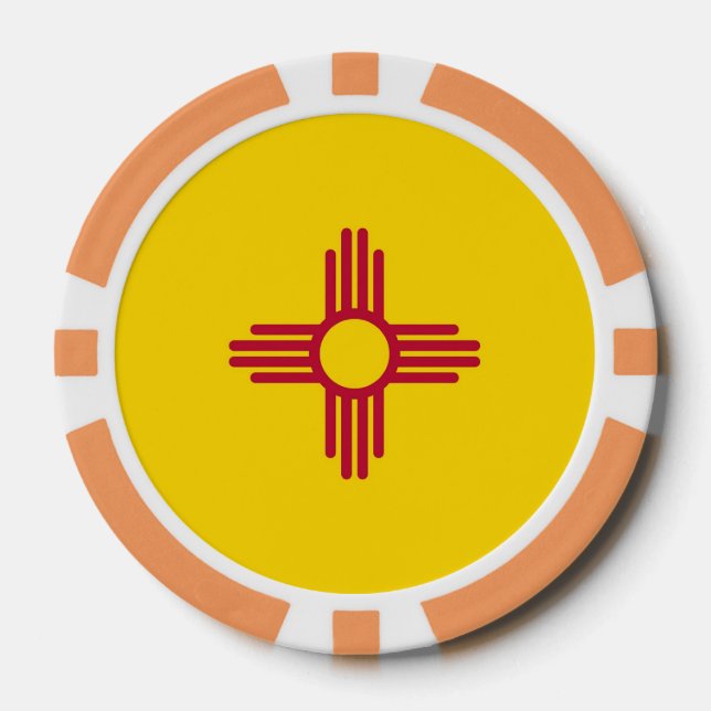 Patriotic poker chips with Flag Of New Mexico (Front)
