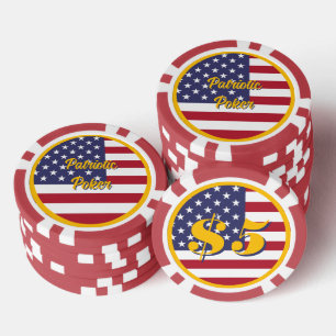 Patriotic Poker Night American Flag Personalised Chips
