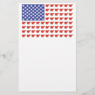 Patriotic Polar Bears USA Stationery