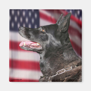 Patriotic Police K9 Dog Magnet