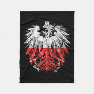 Patriotic Polish Heritage Roots Poland Eagle Badge Fleece Blanket