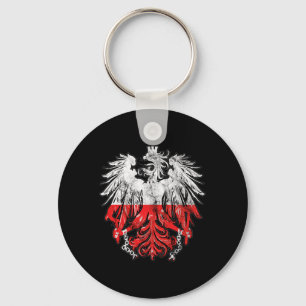 Patriotic Polish Heritage Roots Poland Eagle Badge Key Ring