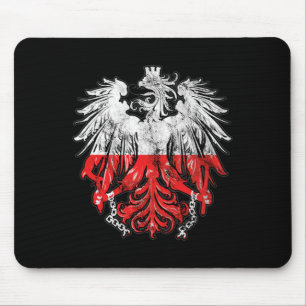 Patriotic Polish Heritage Roots Poland Eagle Badge Mouse Mat