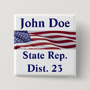 Patriotic Political Campaign 15 Cm Square Badge