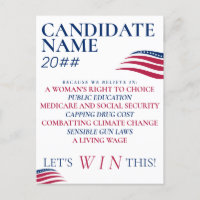 Patriotic Political Campaign Candidate Custom Name