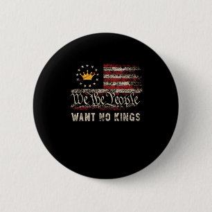 Patriotic Politics Protest No Kings In America 6 Cm Round Badge