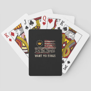 Patriotic Politics Protest No Kings In America Playing Cards