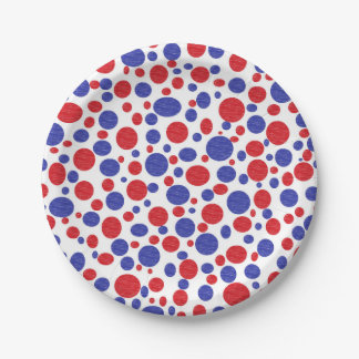 Patriotic Polka Dots Paper Plates