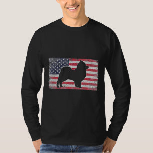Patriotic Pomeranian American Flag Dog Men Women T-Shirt