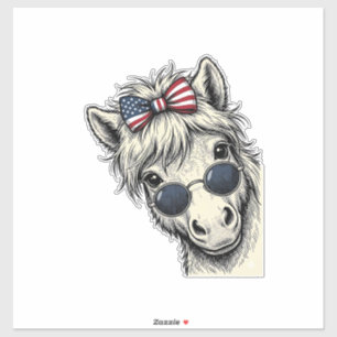 Patriotic Pony With Sunglasses Vintage Vector Desi