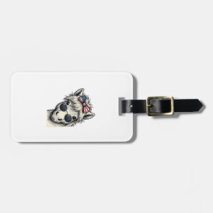 Patriotic Pony With Sunglasses Vintage Vector Desi Luggage Tag