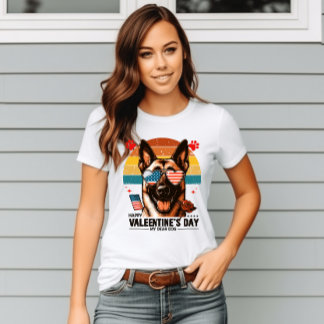 Patriotic Pooch Passion - Valentine’s Day Dog Love T-Shirt