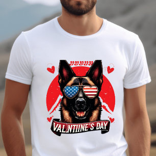 Patriotic Pooch Passion - Valentine’s Day Dog Love T-Shirt