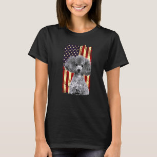 Patriotic Poodle American Flag July 4th Dog T-Shirt