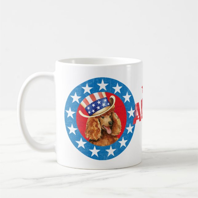 Patriotic Poodle Coffee Mug (Left)