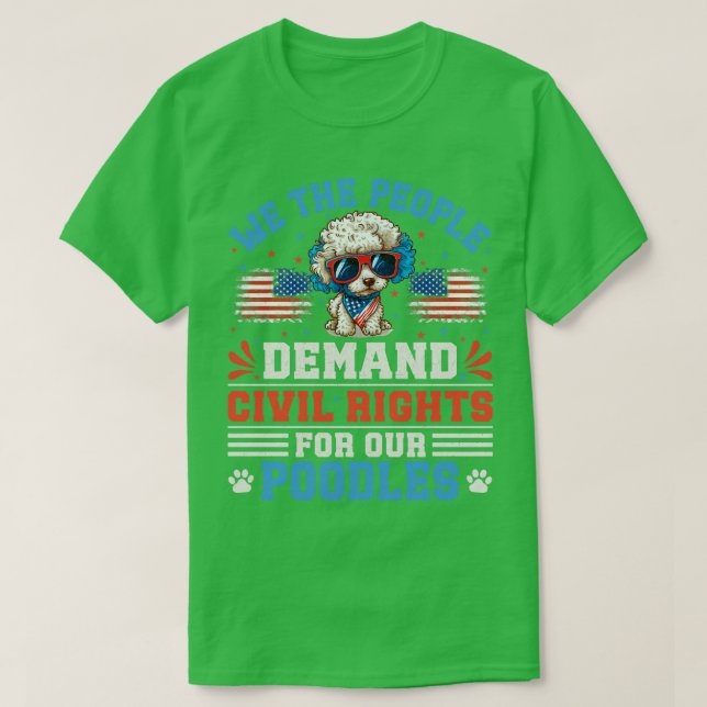 Patriotic Poodle Dog T-Shirt (Design Front)