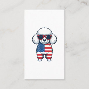 Patriotic Poodle in Sunglasses Vector Design_1 Business Card