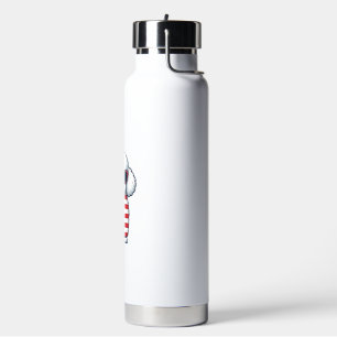 Patriotic Poodle in Sunglasses Vector Design_1 Water Bottle