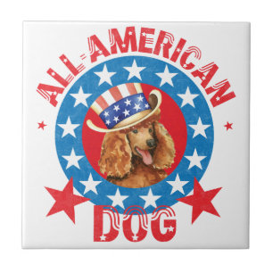 Patriotic Poodle Tile