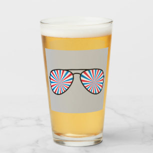 Patriotic PopArt Swirl Sunglasses Glass