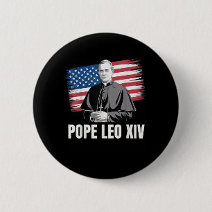 Patriotic Pope Leo Xiv Catholic American Church Ar 6 Cm Round Badge