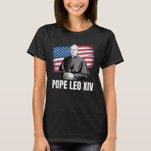 Patriotic Pope Leo Xiv Catholic American Church Ar T-Shirt