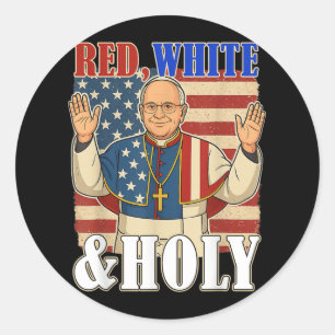 Patriotic Pope Leo Xiv Humour Design Classic Round Sticker
