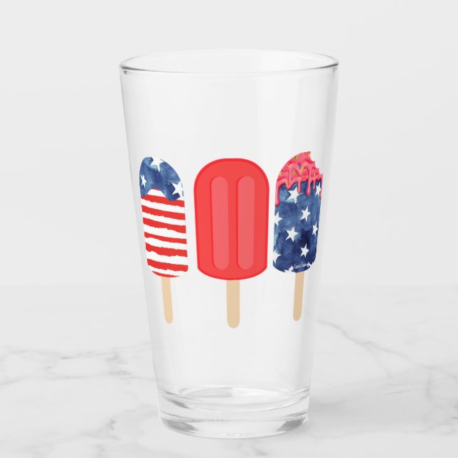 Patriotic Popsicle Glass (Front)