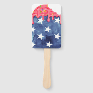 Patriotic Popsicle Personalise Hand Fan