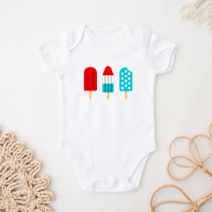 Patriotic Popsicles Baby Bodysuit