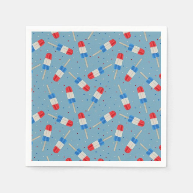 Patriotic Popsicles Paper Napkins (Front)